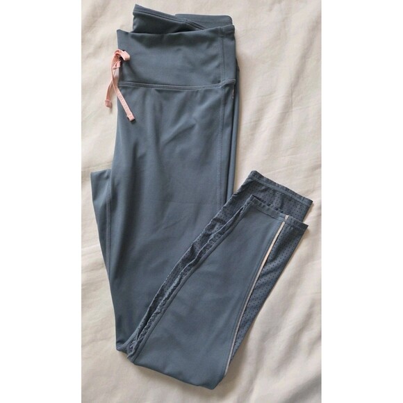 Fabletics Pants - Fabletics |Size XL| Blue High Waisted Leggings Mesh Calf Panels Reflective Trim